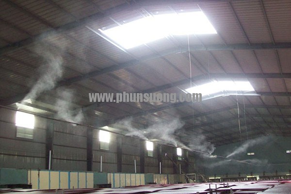 Phun sương Hoàng Hà dùng trong nhà xưởng ở An Giang